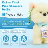 ZXIIXZ 104 Pcs Extra Thick Pipe Cleaners Craft, 14 Pcs 39.37 Inch Thick Pipe Cleaners, Cute Large Plush Pipe Cleaner Supplies Kit for DIY Arts Craft Decorations ZXIIXZ