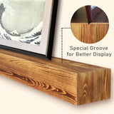 60 Inch Fireplace Mantel, Farmhouse Floating Fireplace Mantle, Wall Mounted Solid Rustic Wood Shelf, with Groove for Better Fireplace Decor and Frame Display (60" W x 8" D x 6" H) cenleoha
