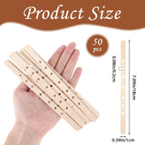 Gjinxi Wooden Candle Wick Holders 50 Pcs Multiwick Centering Device Holders Supplies Crafting Making Candle Wicks Bars Wax Stick Clips Center Tool for DIY Material Package Mold Gjinxi