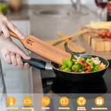 Spurtles Kitchen Tools Wooden, 7Pcs Wooden Spurtle Spatula Set, Natural Premium Acacia Wooden Spoons for Cooking, Heat Resistant Cooking Utensil for Nonstick Cookware, Spurtle for Sourdough Starter ICSTI