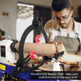 Woodturning Steady Rest for 12" Lathe Swing, Woodworking Steady Rest, 3-Point Adjustable Woodturning Steady Rest for 12 inch Swing Medium Size Lathe Dozont