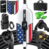 Tera Electric Vehicle Charger for Tesla: Level 1 & 2 J1772 EV Portable 32A 8A 110V 240V Wall Connector Dual Use ETL NEMA 14-50 & 5-15 Wi-Fi Enabled 25FT Cable with Holder P01 Tera