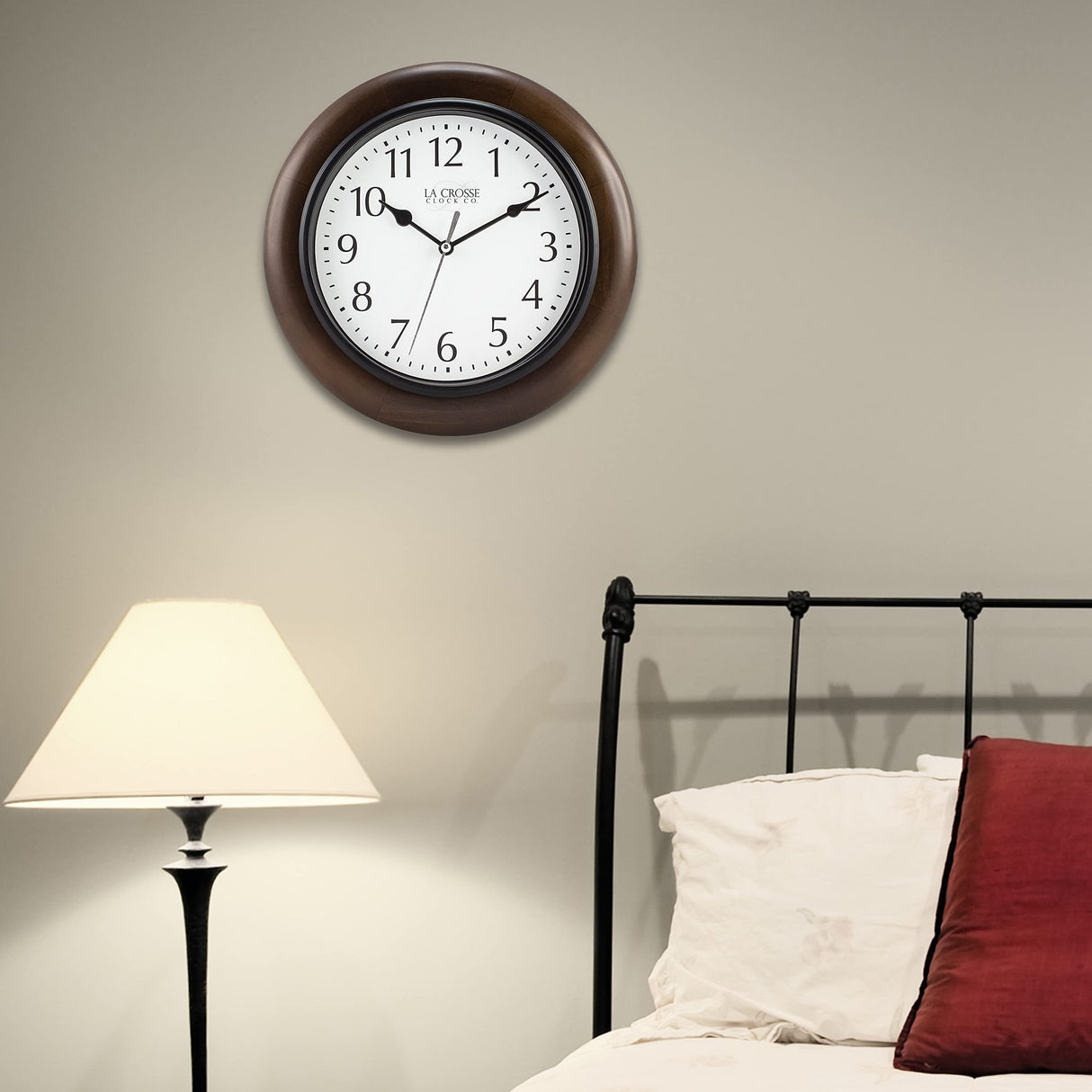 La Crosse Clock 404-2625 10 in Linwood Quartz Wood Wall Clock La Crosse Technology