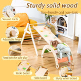 deli Pikler Triangle Set 7 in 1, Wooden Montessori Climbing Set with Arch & Ramp & Ladder, Foldable Baby Climber Indoor Playground Jungle Gyms for Toddlers deli