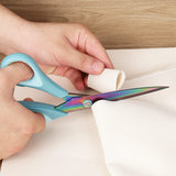 Craft Scissors, All Purpose Sharp Titanium Blade Shears, Comfortable Grips, School Scissors Set of 3 pack, Ideal for Office, Home, Sewing, Fabric, Kitchen, Arts and DIY Supplies, 9.3"/8.5"/5.6", Blue Ailile