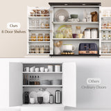 OtterOasis 72" Tall Pantry Cabinet, 31.5" W Larger Farmhouse Kitchen Pantry Cabinet with Barn Doors, Hidden Drawer and 4 Shelves, Wood Versatile Storage Cabinet for Kitchen, Dining Room, Living Room OtterOasis