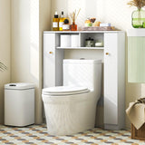 Giantex White Over The Toilet Storage Cabinet with Adjustable Shelves and Double Doors Giantex