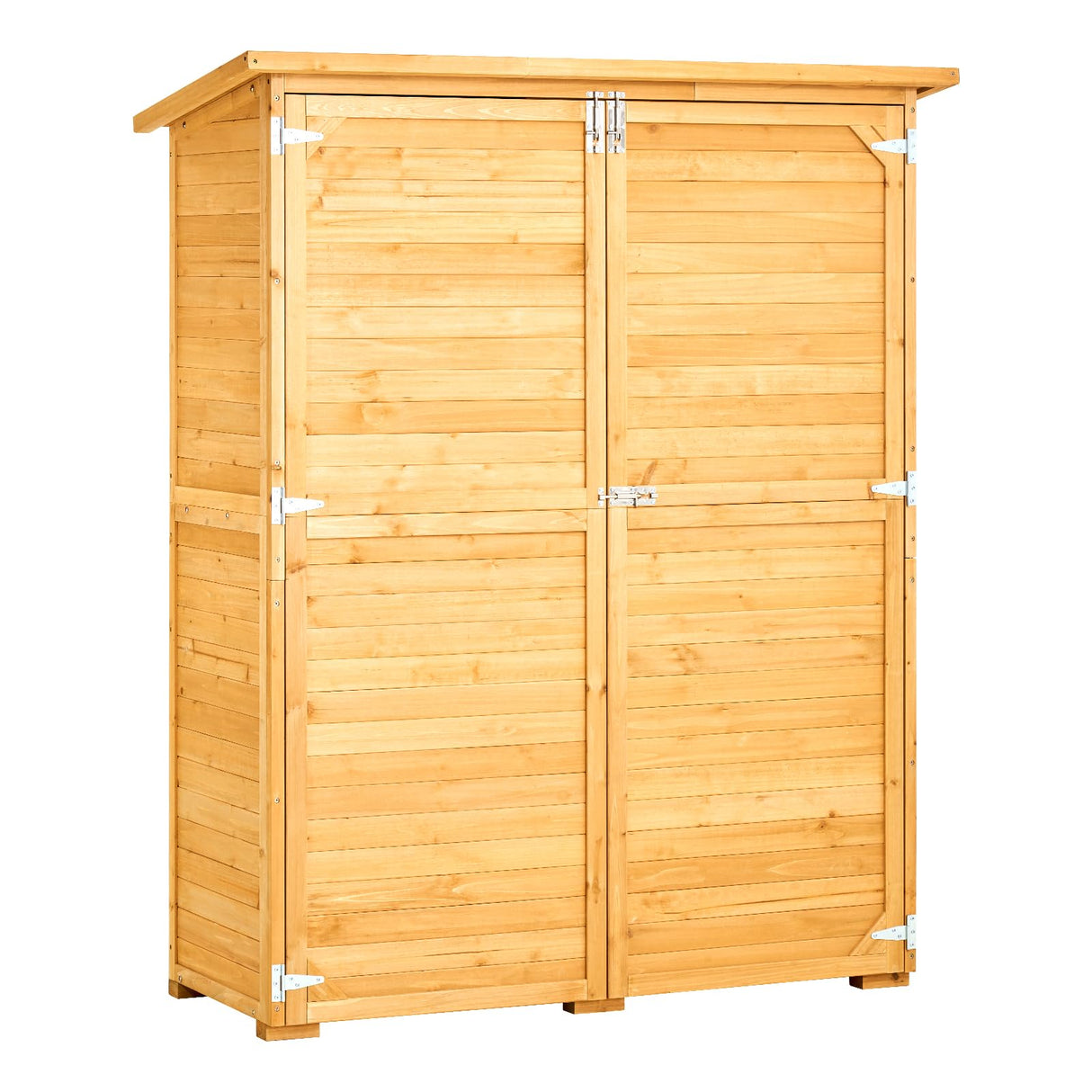 VEVOR Outdoor Storage Shed, Large Wooden Outside Storage Cabinet with Waterproof Roof and Metal Frame, Double Lockable Doors Garden Tool Shed Storage House Cabinet with Shelves, 55.1"x23.6"x67.5" VEVOR