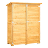 VEVOR Outdoor Storage Shed, Large Wooden Outside Storage Cabinet with Waterproof Roof and Metal Frame, Double Lockable Doors Garden Tool Shed Storage House Cabinet with Shelves, 55.1"x23.6"x67.5" VEVOR