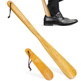 GLEAVI 2pcs Handle Wood Shoehorn： Wood Shoehorn Long and Short Shoe Horn Shoe Spoon Non Slip Shoe Lifter Lazy Shoes Aid Tool for Seniors Elderly Adults Shoe Horns for Men Women-Kids GLEAVI