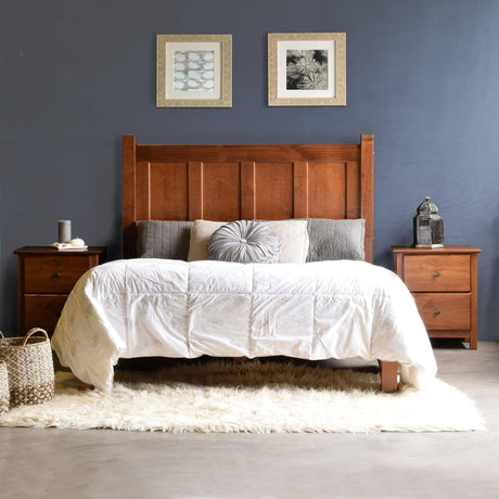 Grain Wood Furniture Shaker Solid Wood Panel Platform Bed, King Size, Walnut Grain Wood Furniture