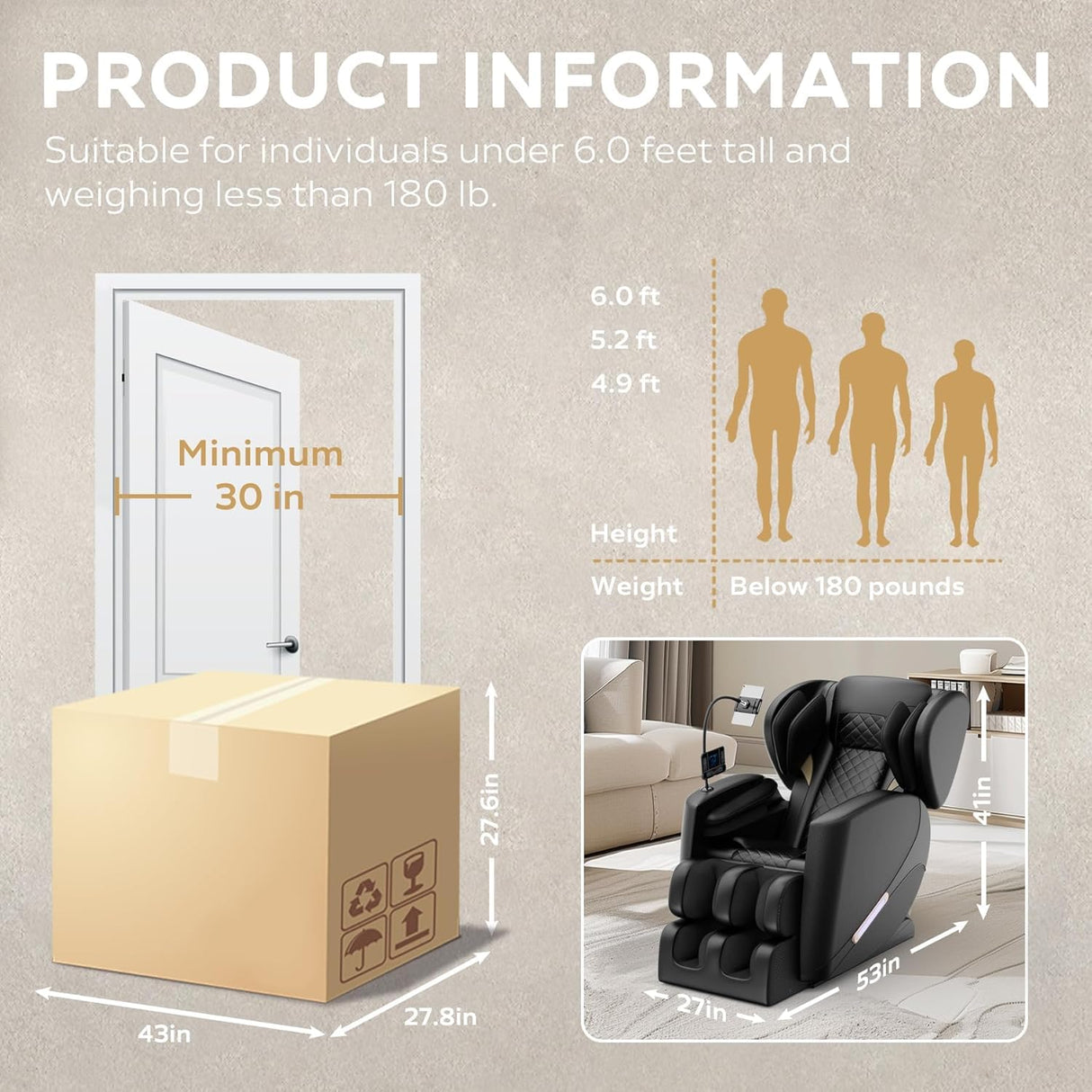 Full Body Massage Chair with Zero Gravity, Massage Chair Recliner with Heating, Airbags, Foot Roller, Touch Screen, Bluetooth Speaker BILITOK