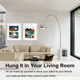 BAISITE Paint by Numbers Kit for Adults Beginners,12" Wx16 L 2 Pack Canvas for Painting Kits for Adults in Colorful Box-Sunrise Lake Mountains 6970 BAISITE