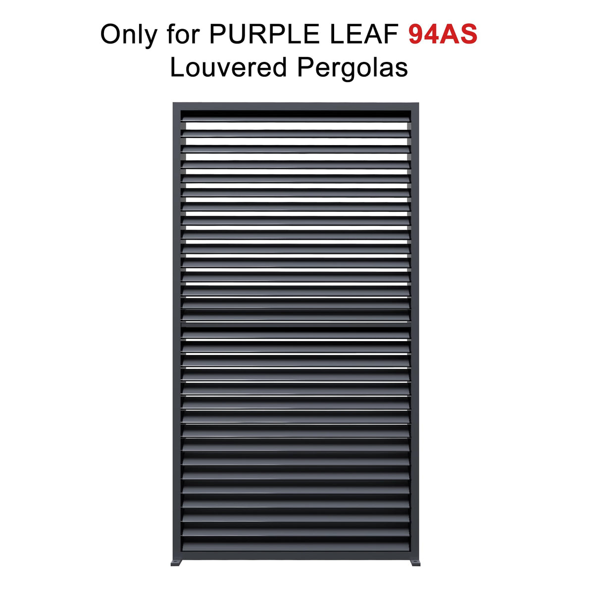 PURPLE LEAF Louvered Pergola Accessory 94AS Aluminum Louver Grille for Optimal Privacy, Sunlight Control Four Panels a Complete 13' Side Fixed Shutter Wall, Pergola Not Included PURPLE LEAF