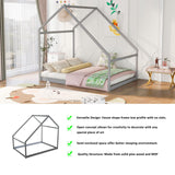 Bellemave Gray Montessori Toddler Floor Bed – Full House Frame for Kids Bellemave