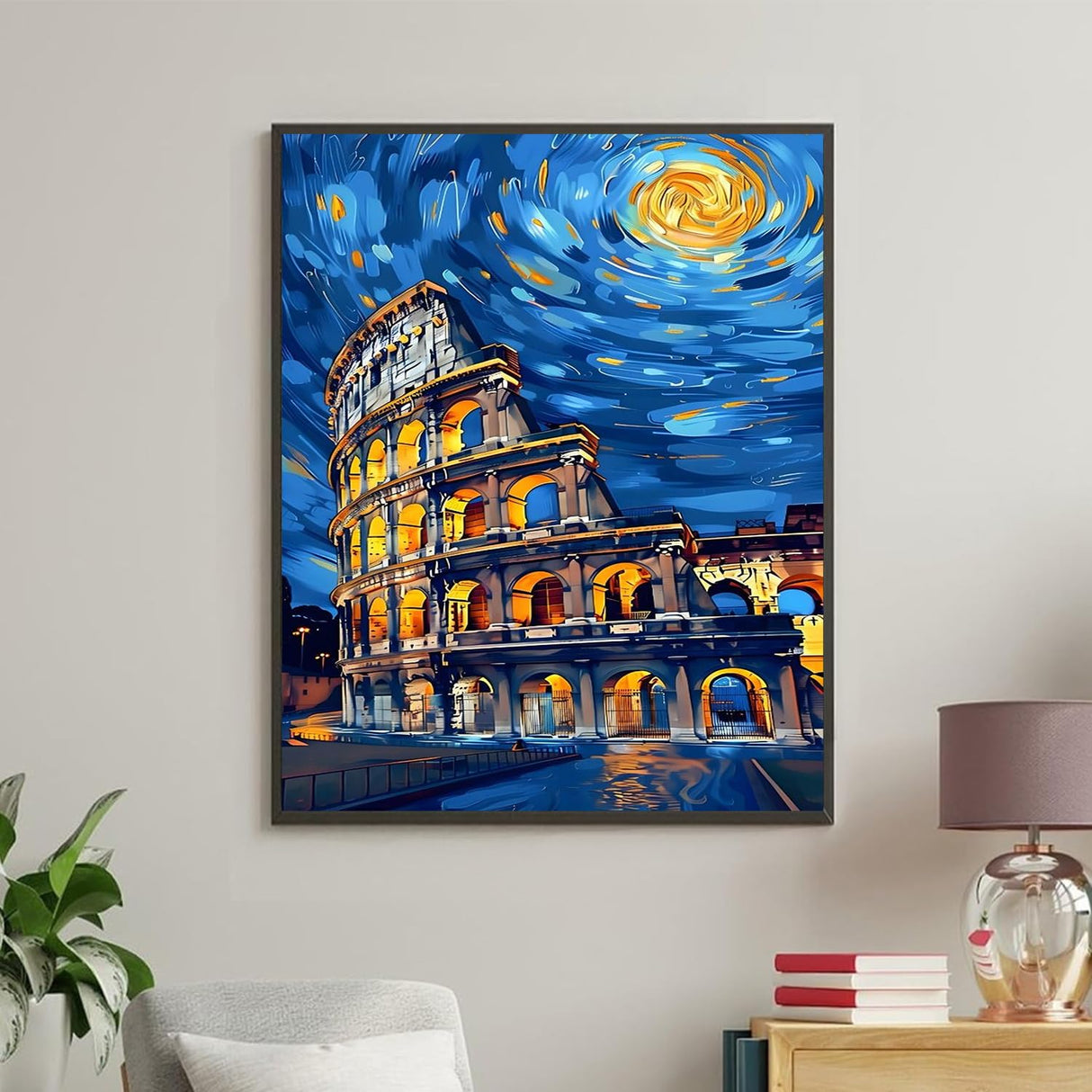 City Scenery Paint by Numbers Kit for Adults,Rome Canvas Paint by Numbers for Adults,DIY Oil Painting by Numbers Perfect for Gifts and Home Wall Decor 16x20inch PHANTASYART