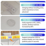 PakaLife Reception Desk with Counter, Front Desk Reception Counter Table with LED Lights, Retail Counter with Power Outlets,Drawers,Shelves, for Beauty Salon Lobby Shop Bar Checkout Office,White PakaLife