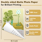 Koala Photo Paper Double-side Matte 8.5X11 Inches Compatible with Inkjet Printer 48LB Presentation Paper 100 Sheets KOALA PAPER