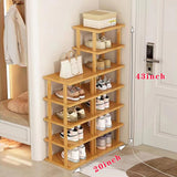 SAN HE 12-Tier Bamboo Shoe Rack - Vertical Slim Organizer for Small Spaces SAN HE