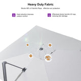 PURPLE LEAF 9 FT Cantilever Patio Umbrella Outdoor Aluminum Offset Square Umbrella with 3 Years Fade Resistance Recycled Fabric and 360-degree Rotation for Deck Pool Garden, Light Grey PURPLE LEAF