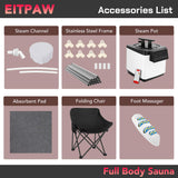 Sauna, Portable Steam Sauna, Full Size Sauna Tent for Home, Personal Sauna with 2.6L & 1000W Steamer, RGB LED Light, Remote Control, Foldable Chair, Foot Massager Roller, Mat, Suitable for Gym, Yoga Eitpaw