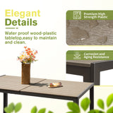 Homall 7 Pieces Patio Dining Set Outdoor Furniture with 6 Stackable Textilene Chairs and Large Table for Yard, Garden, Porch and Poolside, Beige Homall