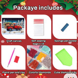 Christmas Truck Diamond Art Kits for Adults - Christmas Truck DIY 5D Diamond Painting Kit for Adults Home Decor Crafts - 12x16Inch HITO