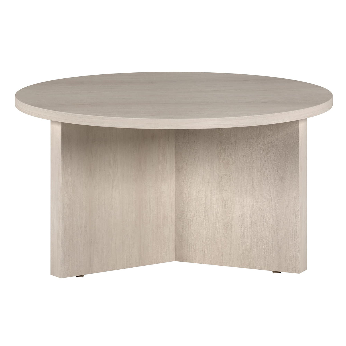 Henn&Hart 32" Wide Round Coffee Table in Alder White, for Home, Living Room, Bedroom, Entertainment Room, Office Henn&Hart