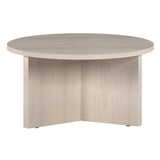 Henn&Hart 32" Wide Round Coffee Table in Alder White, for Home, Living Room, Bedroom, Entertainment Room, Office Henn&Hart