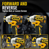 RhovixStar 20V MAX Cordless Impact Wrench Kit,1/2" Brushless Motor High Torque Impact Gun,4000mAh Battery and Charger Included,Variable Speed RhovixStar