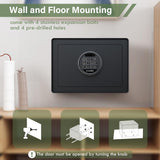 Goldenkey Digital Security Safe and Lock Box,Small Safe box for Money, Keypad Lock,Perfect for Home Office Hotel Business Jewelry Gun Use Storage, 0.77 Cu.Ft./ Black GOLDENKEY