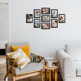 HappyHapi 4x6 Inch Picture Frames,Set of 10 Wooden Picture Frames, Tabletop or Wall Display Decoration for Photos, Paintings, Landscapes, Posters, Artwork (Black) HappyHapi