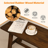 Giantex 38" Wooden Dining Bench, Farmhouse Entryway Bench with Rubber Wood Frame, 400 LBS Capacity, Shoe Rack Benchs, Narrow End of Bed Seat for Kitchen, Living Room, Bedroom, Hallway, Brown (1) Giantex