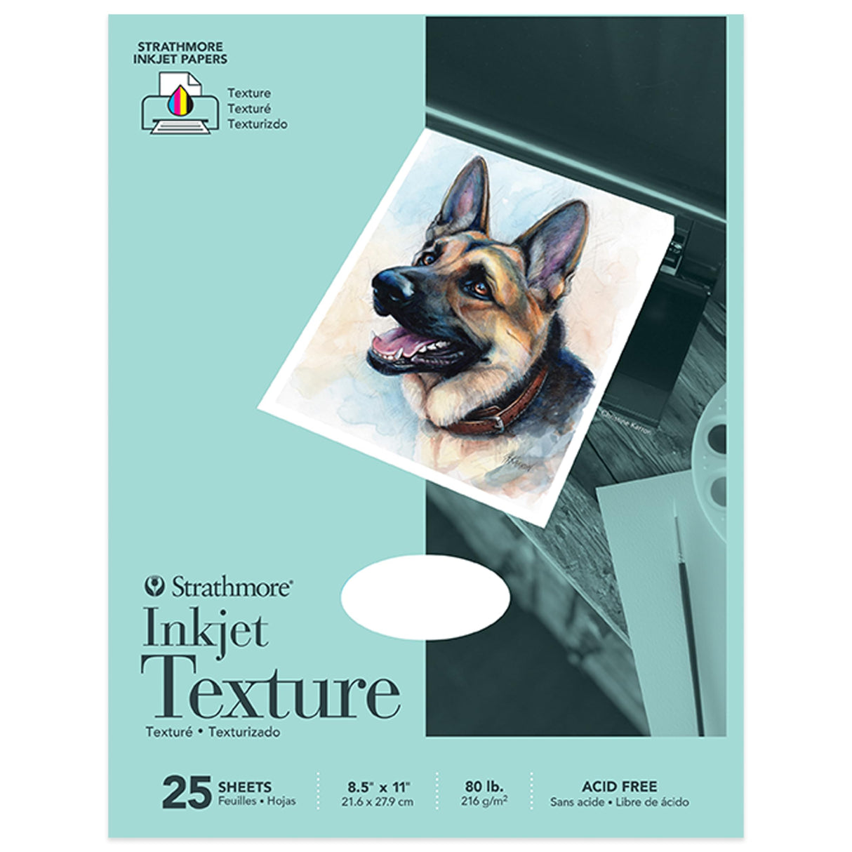 Strathmore 59-701 Textured Inkjet Paper, 8.5"x11", 25 Sheets , White, Packaging May Vary Strathmore