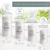 Barnyard Designs Canister Sets for Kitchen Counter, Farmhouse Canisters Sets for the Kitchen Countertop, Coffee Tea Sugar Flour Metal Containers with Lid (White) Barnyard Designs