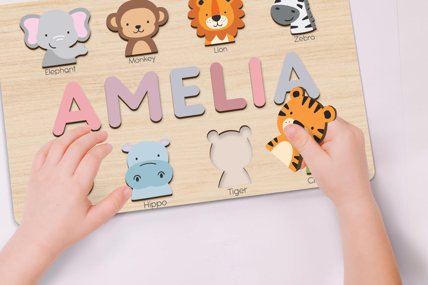 Handmade Name Puzzle, Personalized Puzzle Sign, Unique Baby Gift with Extra Gifts, Nursery Decor, New Baby Gift - WoodArtSupply