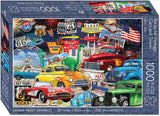 Crown Point Graphics Route 66 Vintage Cars and Trucks Puzzle, 1000 Piece Jigsaw Puzzle Crown Point Graphics