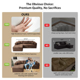 108" Cloud Sectional Couch with L-Shape Chaise,4 Seat Modern Modular Sofa with Deep Seat, Upholstered Couches for Living Room Bedroom, Sectional Boneless Couch (Coffee, 108"+Left Facing Chaise) SYFERLORY