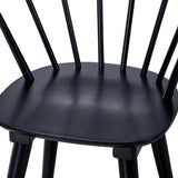 DUHOME Wooden Black Dining Chairs Set of 4, Windsor Dining Room Chairs with Arms Farmhouse Spindle Back Wood Kitchen Chairs with Curve Back, Mid Century Modern Style DUHOME