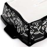 Bekith 3-Piece Ceramic Baking Dishes with Handles, Casserole Dishes for Oven, Rectangular Deep Lasagna Pans, Porcelain Bakeware Sets for Baking Cake Kitchen, Cooking, Black and White Bekith