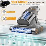 DAVANPAL Powerful Mattress Vacuum Cleaner,Handheld Bed Vacuum with UV-C Light, 16Kpa Strong Suction, 30000 RPM Dual Drum Brushes, 140°F Hot Air & Ultrasonic Tech, 500W Corded for Quick Dust Removal DAVANPAL