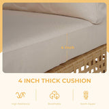 Grand patio 5-Piece Wicker Patio Furniture Set, Boho Outdoor Sectional Sofa with Water Resistant Thick Cushions Coffee Table, Beige Grand patio