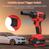 Lepmerk Brushless Cordless Impact Wrench Set, 1/2 inch, 320 ft-lbs / 430N.m Max Torque, Includes 3.0A Li-ion Battery and 8 Impact Sockets for Car Tires Lepmerk