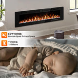 Tornivk 72 Inch Electric Fireplace Inserts Ultra-Thin Freestanding 750/1500W Electric Fireplace Heater Wall Mounted or Recessed Fireplace Electric with Adjustable Multicolor Flame,Timer Tornivk