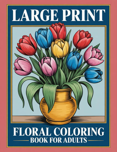Large Print Floral Coloring Book For Adults: Featuring Simple Exotic Flowers For Relaxation And Anxiety Relief WoodArtSupply