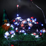 4th of July Decorations Lights, 13FT 40LED Lights Battery Operated Remote Timer USA Flag Fairy Light for Indoor Home Independence Day Memorial Day Fourth of July Couah