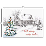Current Winter Home Christmas Greeting Cards Set - Set of 18 Large 5 x 7-Inch Folded Cards, Themed Religious Holiday Card Value Pack, Envelopes Included Current