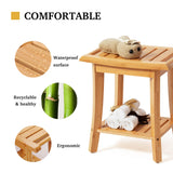 Unibambou Bamboo Shower Bench Inside Shower Stool with Storage Shelf, Spa Bath Chair for Bathroom, Seat or Organizer for Living Room, Bedroom and Garden - Great for All Ages Elderly (Natural) Unibambou