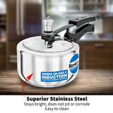 Hawkins 1.5 Litre Pressure Cooker, Stainless Steel Inner Lid Cooker, Induction Cooker, Small Cooker, Silver (HSS15) HAWKINS