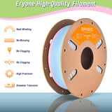 ERYONE Matte Rainbow 3D Printer PLA Filament 1.75 +/- 0.03mm, Matte Muticolor Filament PLA 1KG(2.2LBS) Spool, Matte Macaron Rainbow ERYONE